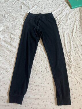 Aritzia Homestretch Ribbed Jogger Black Elastic Waistband Drawstring Size XS
